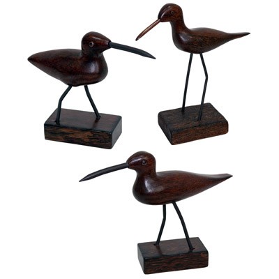 Set Of 3 Wooden Birds